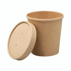 Null 25x Suppenbehälter Suppenbecher Inkl. Deckel Aus Kraftpapier 400ml FSC®