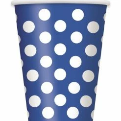 Null 6 Becher Blau Mit Weissen Punkten
