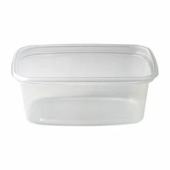 Null 1000x Verpackungsbecher PP 200 Ml 108 X 82 X 45 Mm ECKIG Glatt Transparent