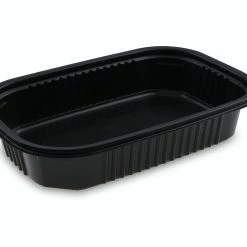 Null 50x Mikrowellenschalen Schwarz 'M' 850 Ml - 22x15x4,5 Cm