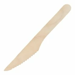 Null 1000 Holzmesser 16cm Braun Holz Kompostierbar / Einweg Messer Geschirr Besteck