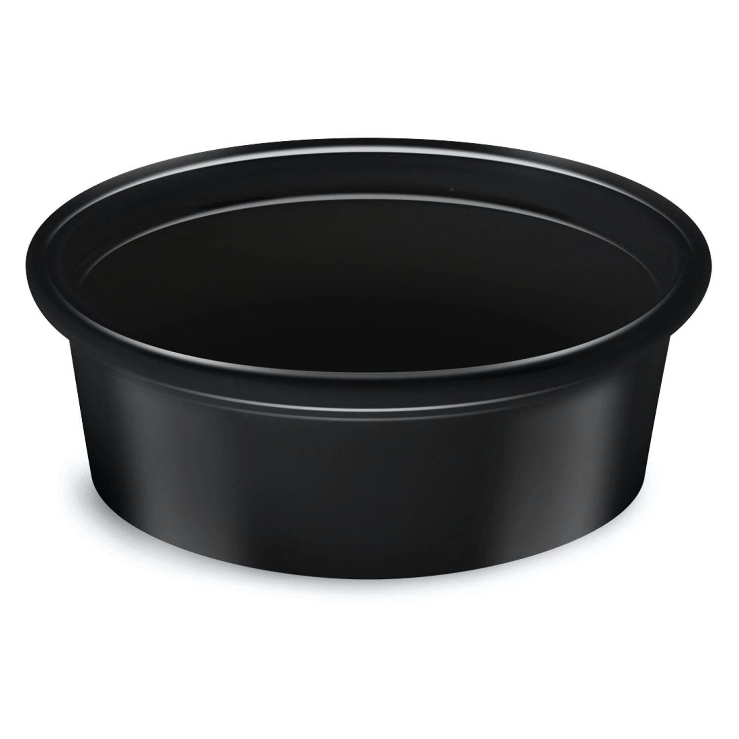 Null 200x Dressingbecher Feinkostbecher Schwarz PP 50 Ml Ø 70 Mm