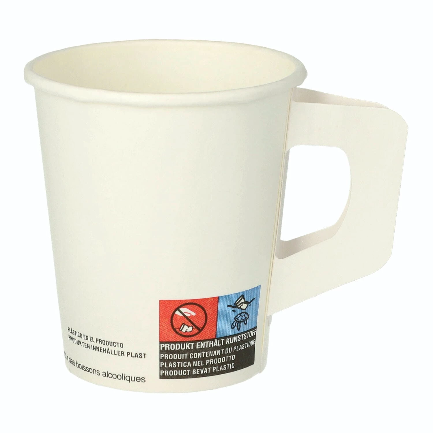 Null 80x Henkelbecher Kaffeebecher Weiß Pappe Beschichtet 180 Ml