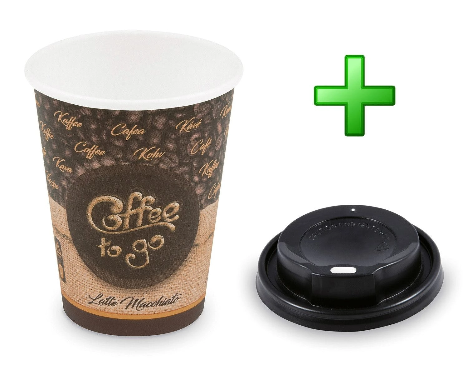 Null 100x Pappbecher Getränkebecher Weiß 350 Ml 420 Ml Ø 90mm Inkl. Trinkdeckel – Bild 5