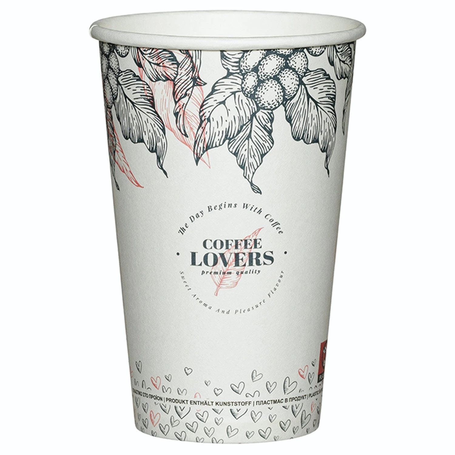 Null 50x Kaffeebecher CoffeeToGo Doppelwand LPappbecher NEW COFFEE LOVERS 400ml