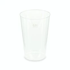 Null 15x Mehrwegbecher Pfandbecher Transparent Stabil+ PP 0,3L Eichstrich Ø 80mm