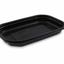 Null 250x Mikrowellenschalen Schwarz 'M' 650 Ml - 22x15x 2,5 Cm