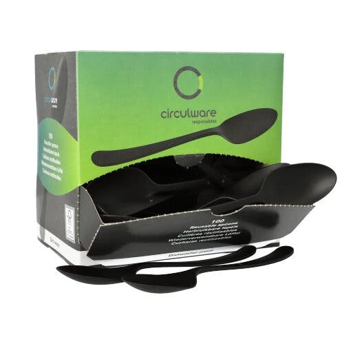 Null 600 Gabeln (Mehrweg), Bio-PP 19 Cm Schwarz, Extra Stabil, In Spenderbox – Bild 4