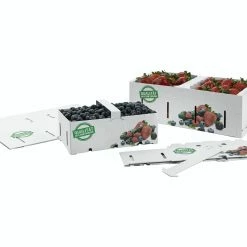 Null 25x Obstkörbe Beerenkörbe Aus Pappe 350x159x118mm Mit Neutraldruck Für 2,0-2,5 KG