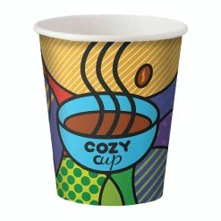 Null 100x Kaffeebecher CoffeeToGo Pappbecher Design COZY CUP 200ml