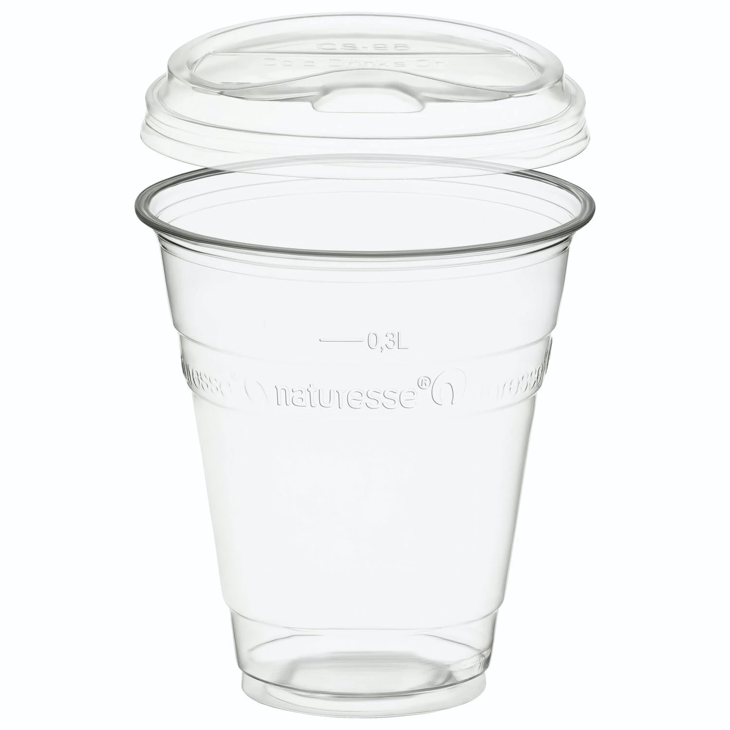 Null 100x BIO Trinkbecher 300ml + Deckel Mit Klappöffnung Aus Biokunststoff (PLA) – Bild 4