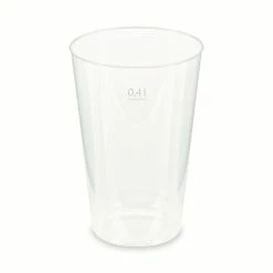 Null 250x Mehrwegbecher Pfandbecher Klar PP Eichstrich 0,4 L Ă 8,6 Cm