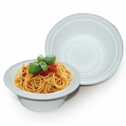 Null 25x BIO Schüssel Tief Aus Zuckerrohr Weiss Ø 17 Cm Einwegschüssel Einmalschüssel Zuckerrohrschüssel