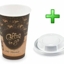 Null 500x Kaffeebecher L 'Coffee To Go' Melange Mit Trinkdeckel 250ml 330ml