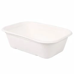 Null 50x BIO Pommesschale Casa Aus Zuckerrohr Weiss 500 Ml 100% Kompostierbar Hitzebeständig Schale