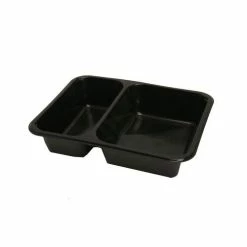 Null 500x Menüschalen PP 2-geteilt 225 X 175 X 45 Mm Schwarz Ca. 1250ml (500ml+750ml)