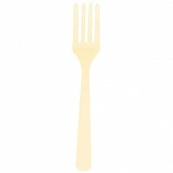 Null 10 Gabeln Creme Plastik