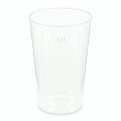 Null 12x Mehrwegbecher Pfandbecher Transparent Stabil+ PP 0,5L Eichstrich Ø 93mm