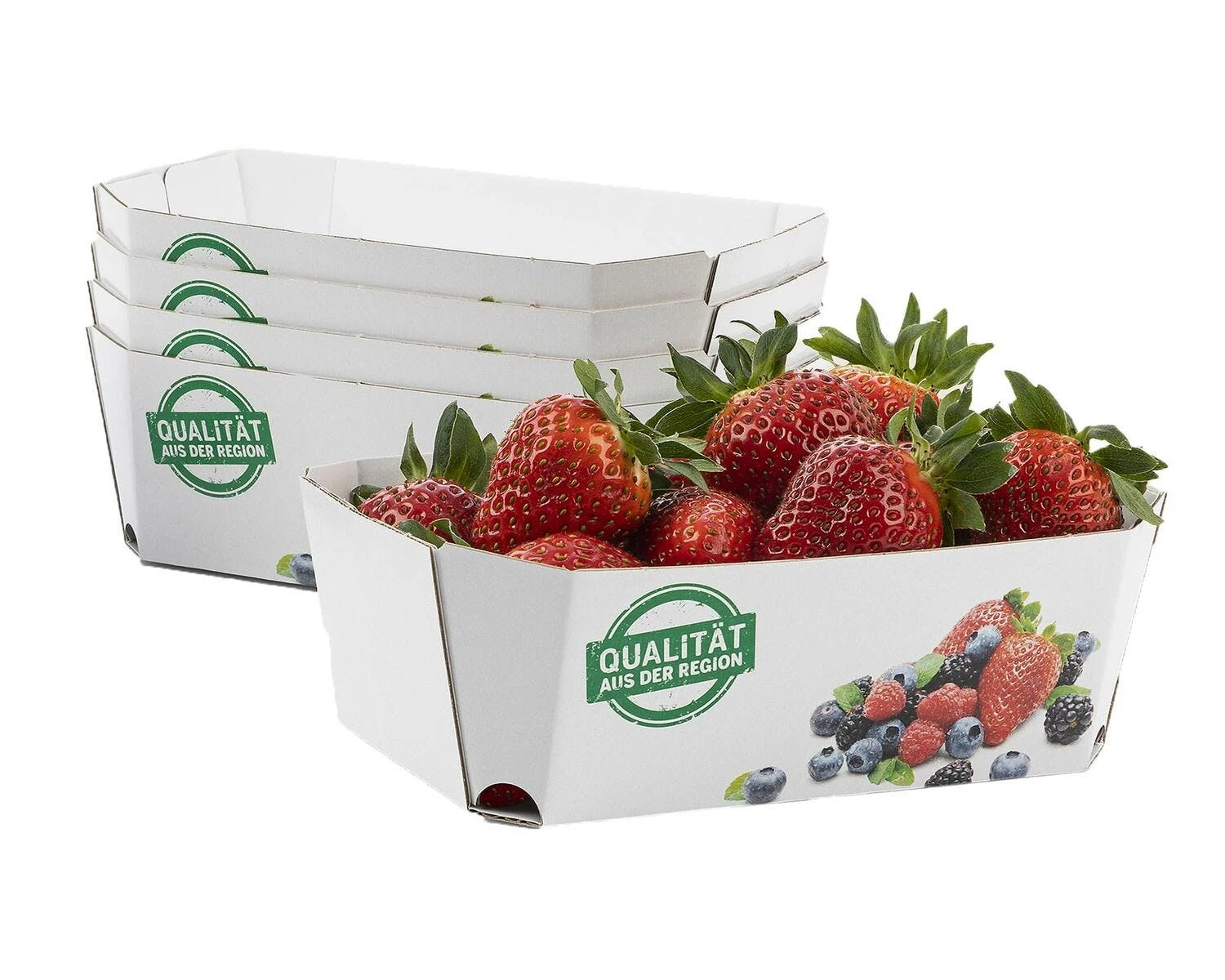 Null 875x Beerenschalen Aus Pappe 129x75x47mm Mit Neutraldruck Für 250 Gr. – Bild 2