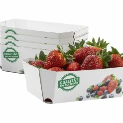Null 448x Beerenschalen Aus Pappe 159x95x60mm Mit Neutraldruck Für 500 Gr.