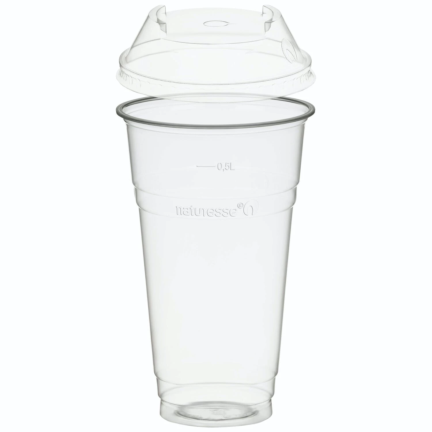 Null 50x BIO Trinkbecher 300ml + Domdeckel C-Loch Stapelbar Aus Biokunststoff – Bild 4