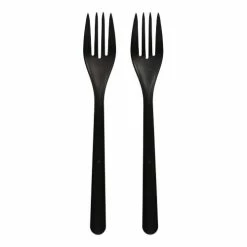 Null 1000 Gabeln (Mehrweg), Bio-PP, 18,5 Cm, Schwarz, Extra Stabil