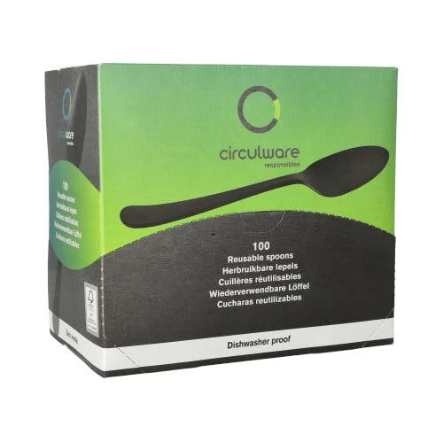 Null 600 Löffel (Mehrweg), Bio-PP 19,7 Cm Schwarz, Extra Stabil, In Spenderbox – Bild 6