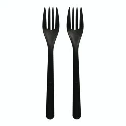 Null 150x BIO-Gabeln Mehrweg 185mm Aus BIO-PP Extra Stabil Schwarz