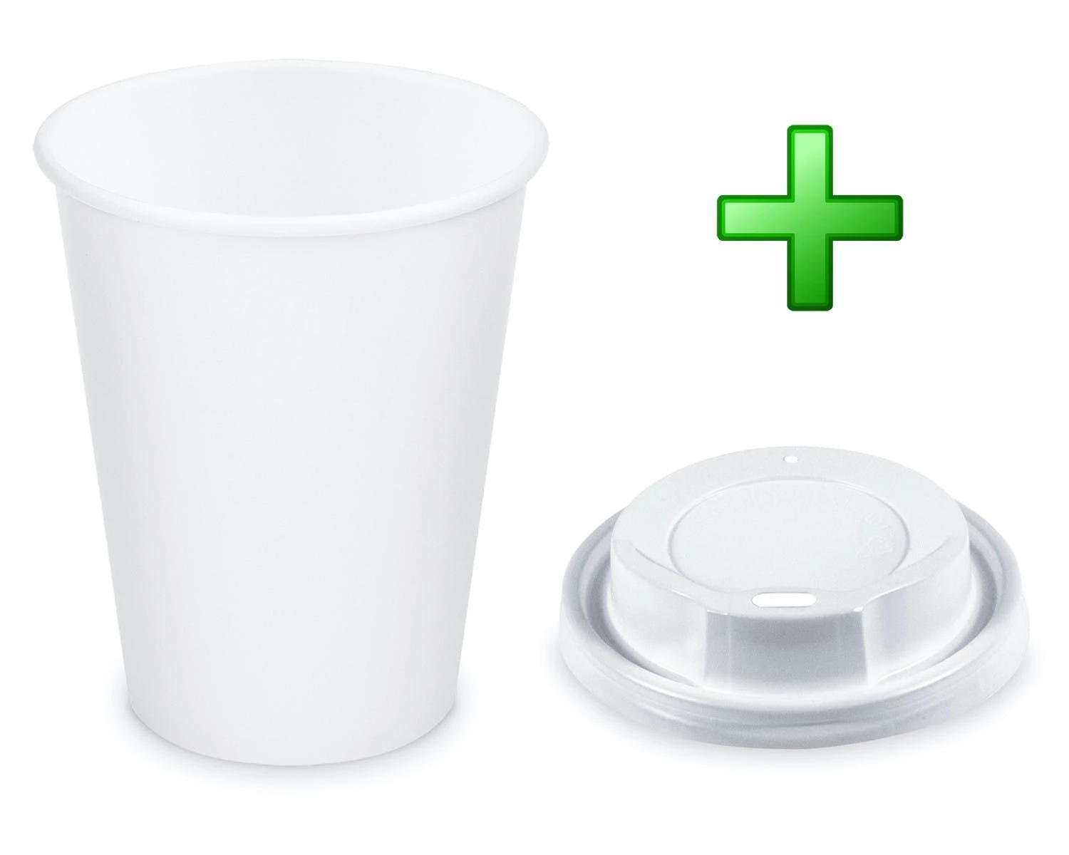 Null 100x Pappbecher Getränkebecher Weiß 350 Ml 420 Ml Ø 90mm Inkl. Trinkdeckel – Bild 2