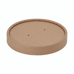 Null 125x Deckel Für Suppenbehälter Suppenbecher Aus Kraftpapier Braun 400ml FSC®