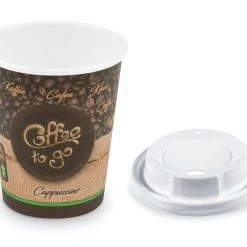 Null 500x Kaffeebecher M 'Coffee To Go' Cappuccino Mit Trinkdeckel 200ml 280ml