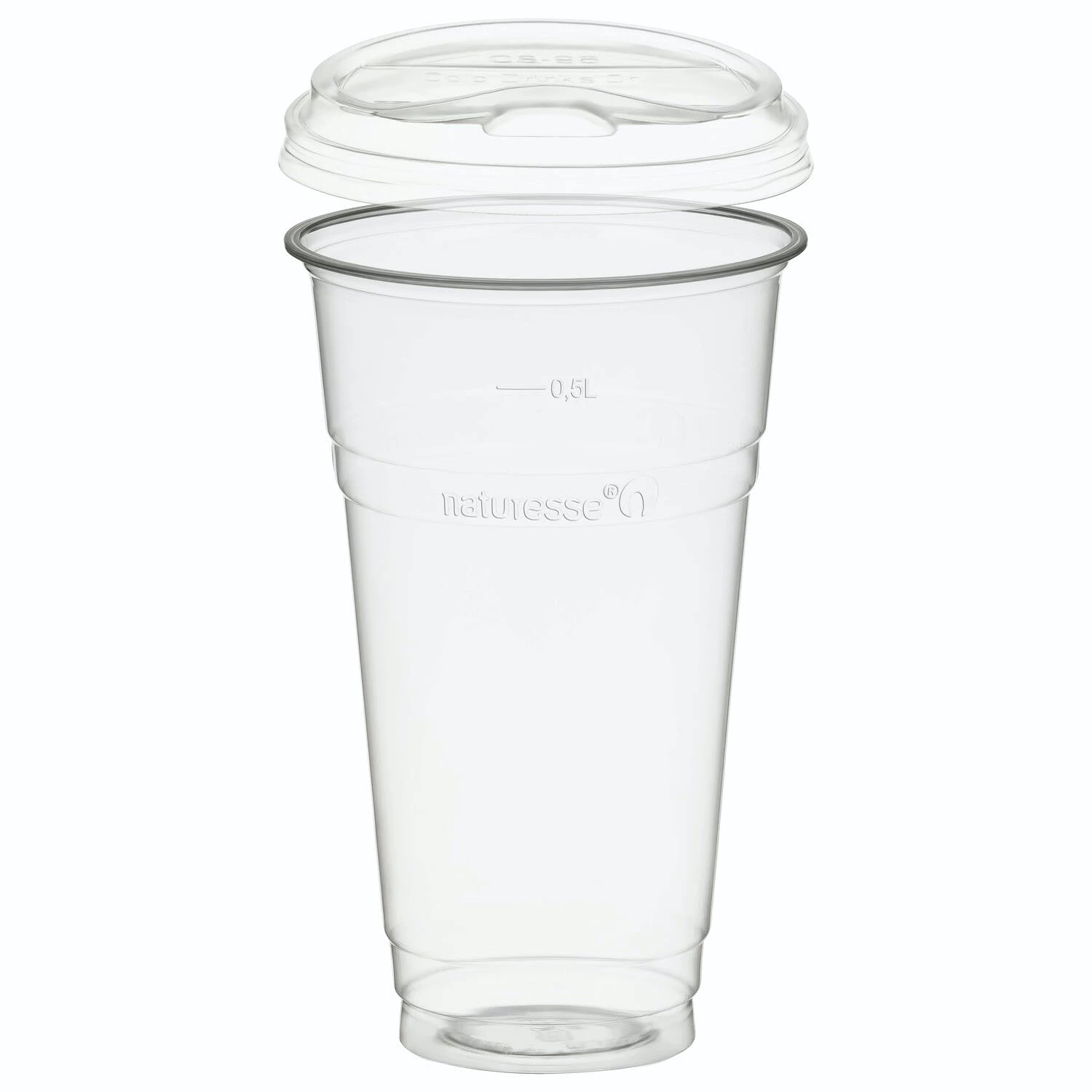 Null 100x BIO Trinkbecher 500ml+Domdeckel+ 120ml Einsatzbecher Stapelbar PLA – Bild 7