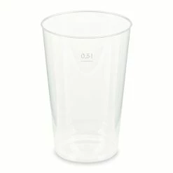 Null 150x Mehrwegbecher Pfandbecher Klar PP Eichstrich 0,5 L Ø 9,1 Cm