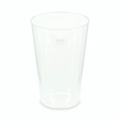 Null 10x Mehrwegbecher Pfandbecher Transparent Stabil+ PP 0,4L Eichstrich Ø 87mm