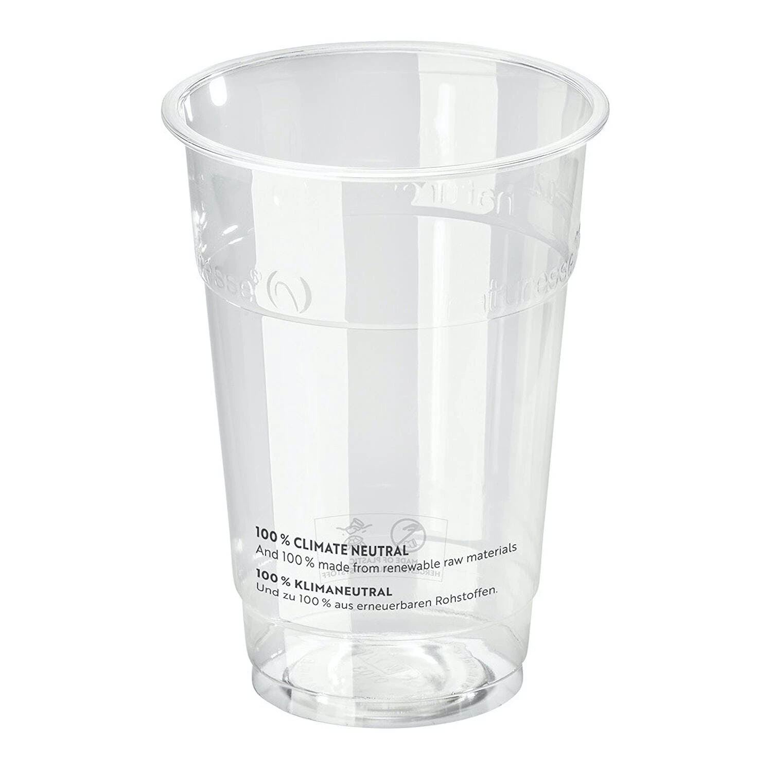 Null 50x BIO Trinkbecher 200 Ml Mit Eichstrich Ø 76 Mm Bio-Kunststoff (PLA)