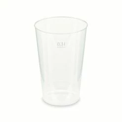 Null 125x Mehrwegbecher Pfandbecher Klar PP Eichstrich 0,3 L Ø 7,9 Cm