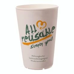 Null 50x Mehrweg Heißgetränkebecher Kaffeebecher Coffee To Go 'All Reusable' - 200 Ml
