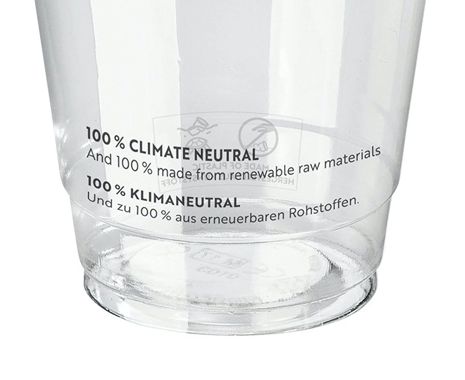 Null 100x BIO Trinkbecher 400ml + Domdeckel+ 120ml Einsatzbecher Stapelbar PLA – Bild 3