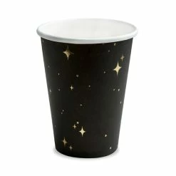 Null 6 Becher Schwarz Mit Muster Gold