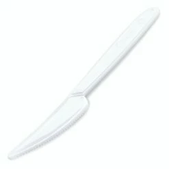 Null 100x Mehrweg Messer 18,5 Cm Weiß Wiederverwendbar 125 Waschzyklen PP