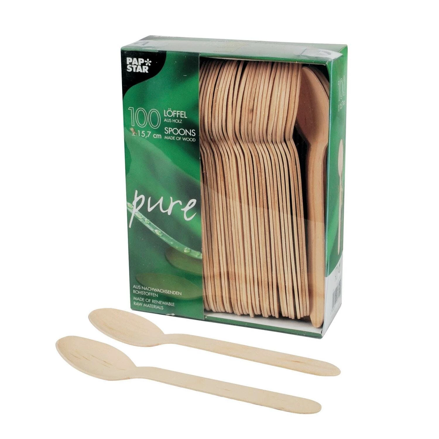 Null 500x PAPSTAR 'pure' Holzgabeln 16,5 Cm – Bild 5