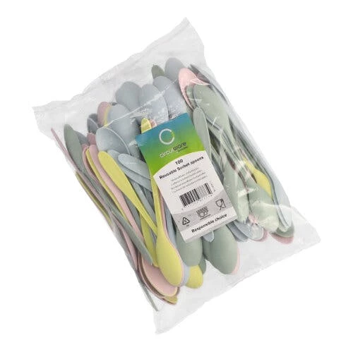 Null 1000 Sorbetlöffel Bio-PP (Mehrweg)17,5 Cm Extra Stabil Pastell Kleine Löffel – Bild 6