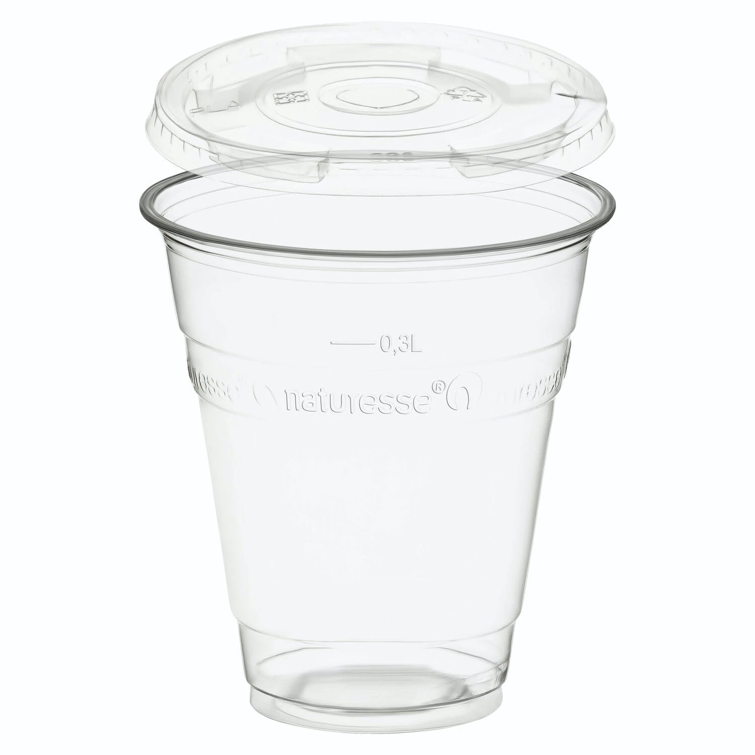 Null 100x BIO Trinkbecher 300ml + Deckel Mit Klappöffnung Aus Biokunststoff (PLA) – Bild 5